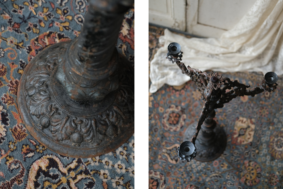 アンティーク　ヴィンテージ　アイアン製キャンドルスタンド　最終値下げ c8b390a8f4ba5412bdc6e698cafefe